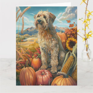 Carte Rouler Terrier Chien Automne Moisson Thankgiving