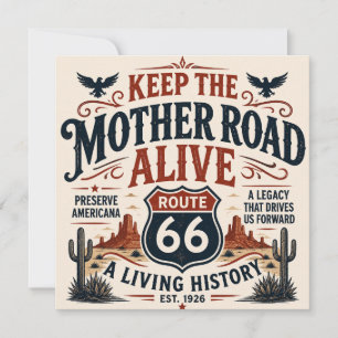 Carte Route 66 American Eagle Patrimoine du désert