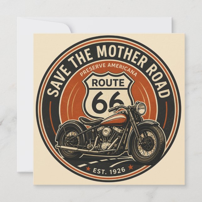 Carte Route 66 Moto Mother Road (Devant)