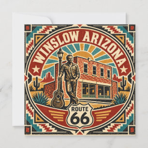Carte Route 66 Winslow Arizona Rétro Sud-Ouest Americana
