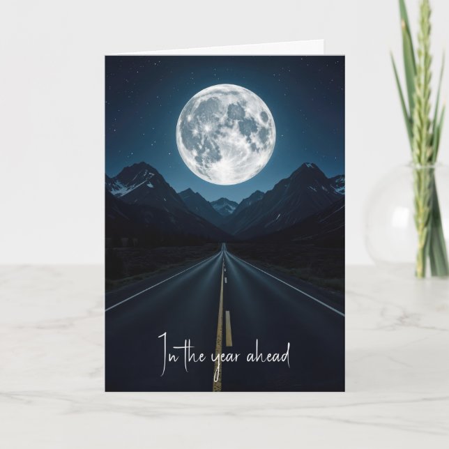 Carte Route de montagne lunaire d'anniversaire (Devant)