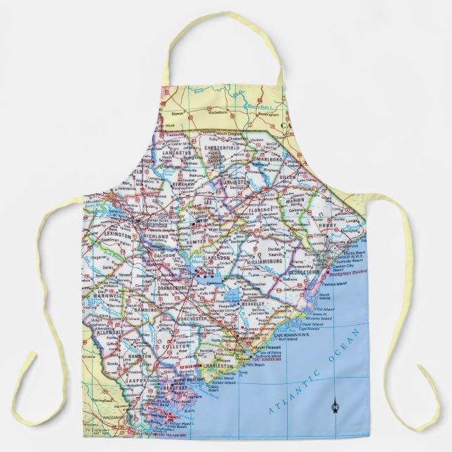 Carte routière de Caroline du Sud Tablier (Recto)