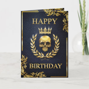 Carte Royal Blue & Gold King of the Dead Birthday Card