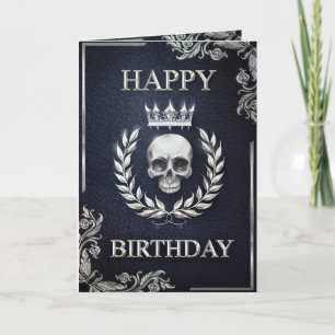 Carte Royal Blue & Silver King of the Dead Birthday Card