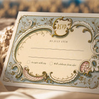 Carte Royal Victorian RSVP avec fleurs Vintages
