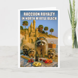 Carte Royauté de raton laveur drôle à North Myrtle Beach