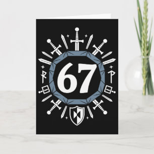 Carte Rpg 67 Numéro 6 7 Mème Six Sept Étudiants Vidéo Ga