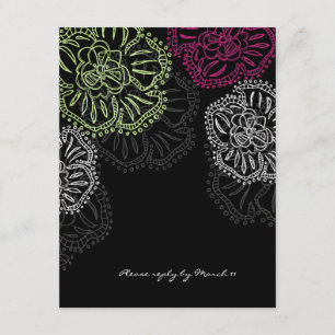 Carte RSVP 311-Floral Flatter Elegant Noir
