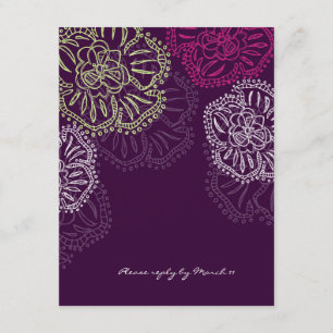 Carte RSVP 311-Floral Flatter Pourpre