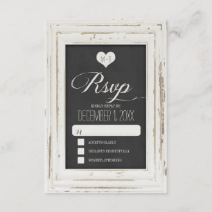 Carte RSVP 3 de mariage de la marque de cadre rust