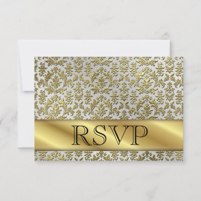 Carte RSVP 50e anniversaire de mariage en or (Devant)
