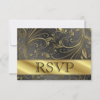 Carte RSVP 50e anniversaire de mariage en or