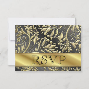 Carte RSVP 50e anniversaire de mariage en or