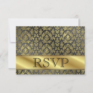 Carte RSVP 50e anniversaire de mariage en or