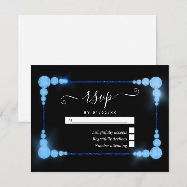 Carte RSVP 60e Anniversaire du Mariage diamant (Devant / Derrière)