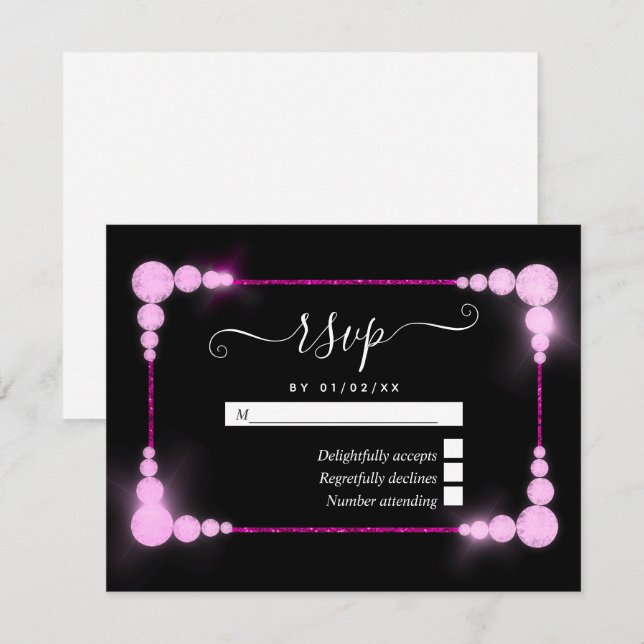 Carte RSVP 60e Anniversaire du Mariage diamant (Devant / Derrière)
