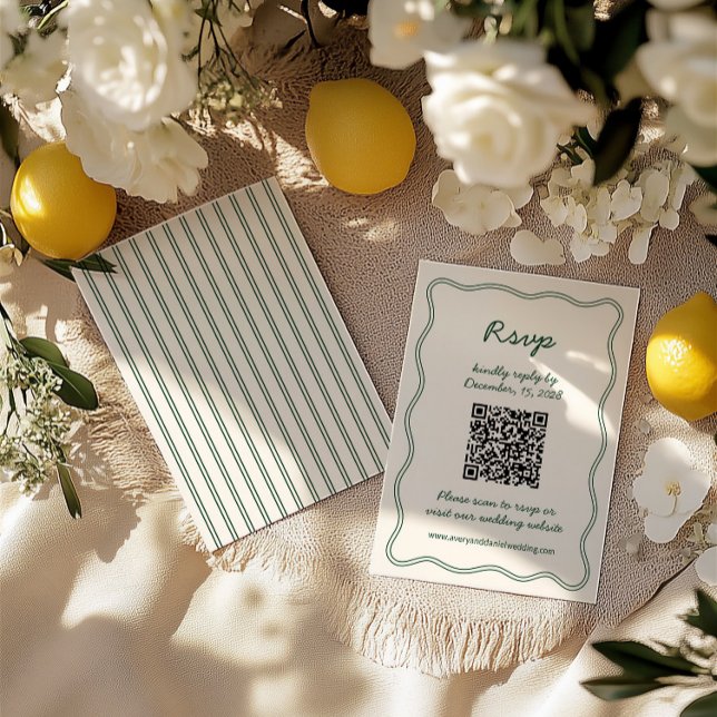 Carte RSVP à écriture manuscrite rétroactive à mai (Hand Draw Retro Green Handwritting RSVP Card)