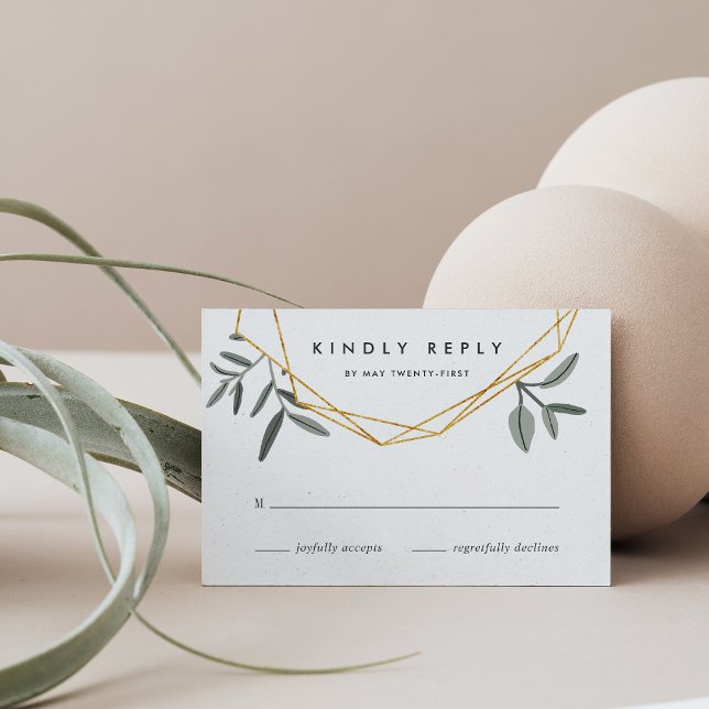 Carte RSVP à feuille d'olive (Créateur téléchargé)