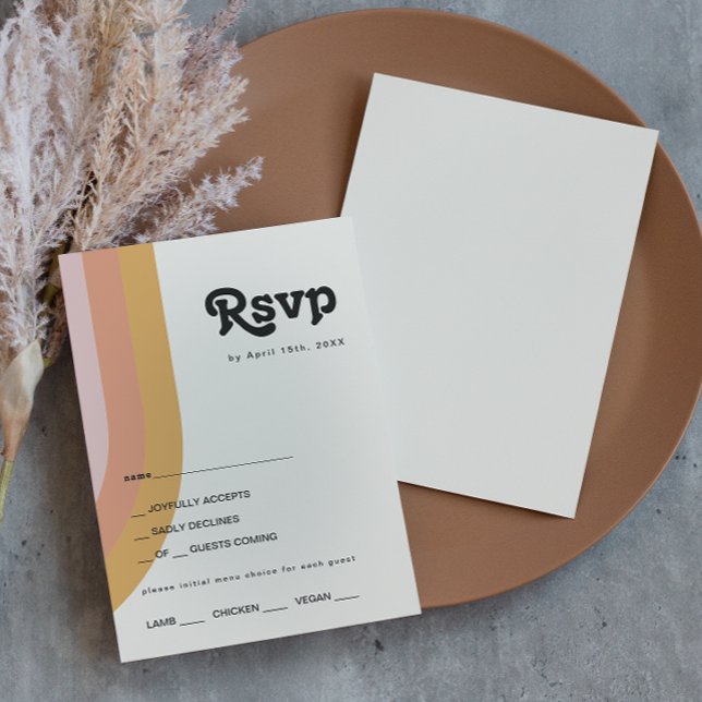 Carte RSVP à la carte Rainbow Choice Retro 70 mode (Créateur téléchargé)