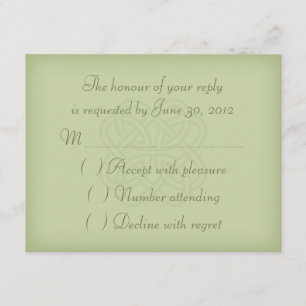 Carte RSVP à noeud Celtique vert