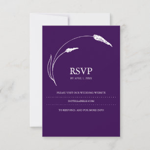 Carte RSVP à thème Mariage violet foncé