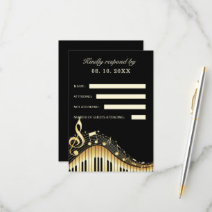 Carte RSVP Abstraite pour clavier de piano