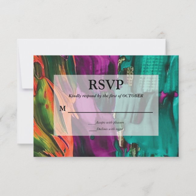 Carte RSVP Acrylique Peinture Abstraite (Devant)