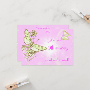 Carte RSVP Anniversaire au citron rose