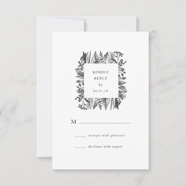 Carte RSVP Aquarelle Botanique (Devant)