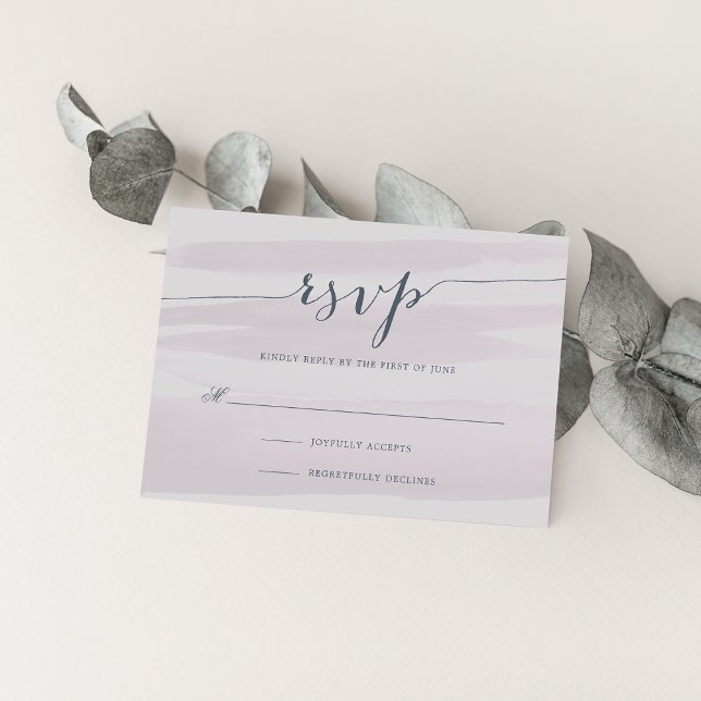 Carte RSVP Aquarelle Chiffon | Grey Lilac (Créateur téléchargé)