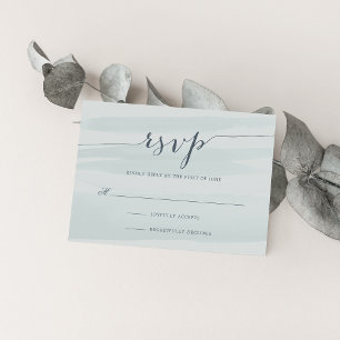 Carte RSVP Aquarelle Chiffon Mer