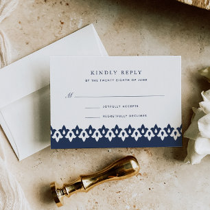 Carte RSVP Arabesque Marine