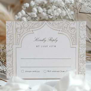 Carte RSVP Arc Islamique Exquise pour Mariage