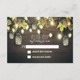 Carte RSVP Automne avec lumières scintillantes boc