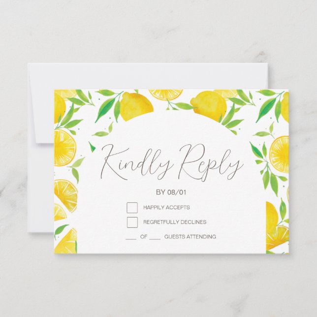 Carte RSVP Baby shower Citrus d'aquarelle (Devant)
