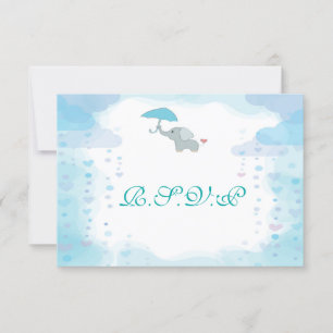 Carte RSVP Baby shower couleur bleu