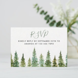 Carte RSVP Baby shower de forêt aquarelle