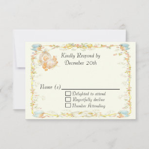 Carte RSVP Baby shower de style vintage