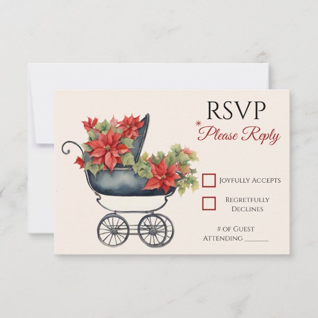 Carte RSVP Baby shower de transport de Noël (Devant)