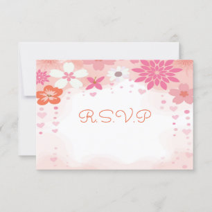 Carte RSVP Baby shower floral couleur rose