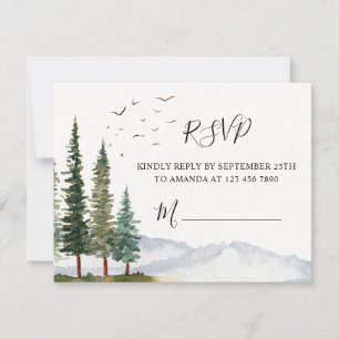 Carte RSVP Baby shower Woodland