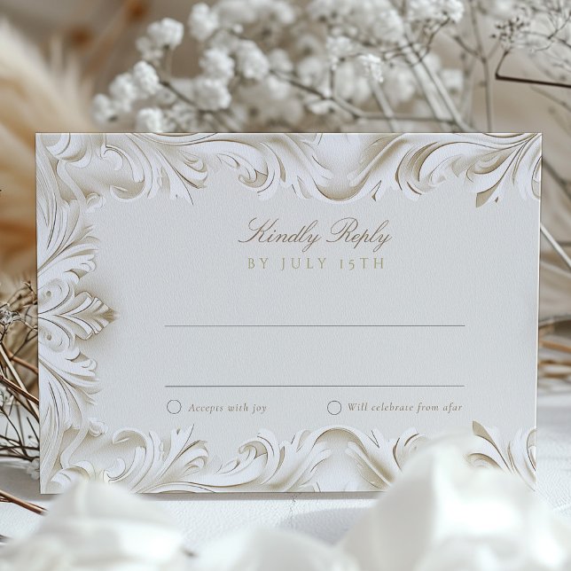 Carte RSVP baroque pour Mariage (Créateur téléchargé)