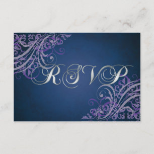 Carte RSVP Baroque Purple Scroll Exquise