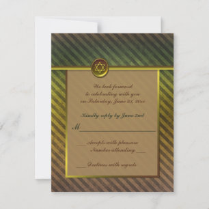 Carte RSVP Barre Brown Barre Verte Olive Mitzvah