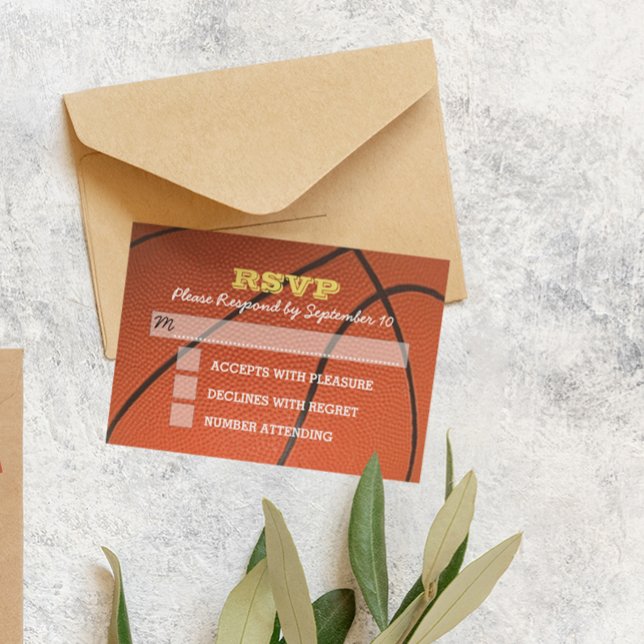 Carte RSVP Basketball Gold Bar Mitzvah (Créateur téléchargé)