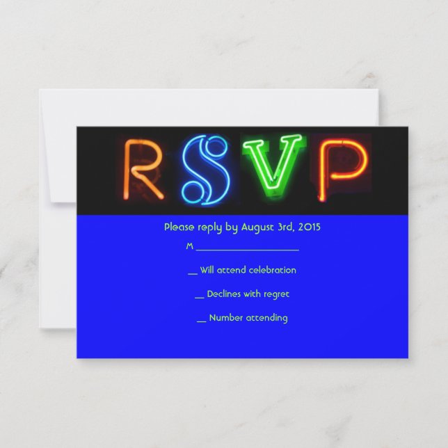 Carte RSVP Bat mitzvah À Barre ÉLECTRIQUE (Devant)