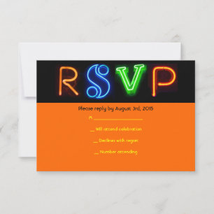 Carte RSVP Bat mitzvah à barres NEON SIGNES