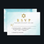 Carte RSVP Bat mitzvah Aquarelle Pastel Blue Gold<br><div class="desc">Carte RSVP Bat mitzvah Aquarelle Pastel Blue Gold</div>