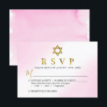 Carte RSVP Bat mitzvah Aquarelle Pastel Rose Or<br><div class="desc">Carte RSVP Bat mitzvah Aquarelle Pastel Rose Or</div>