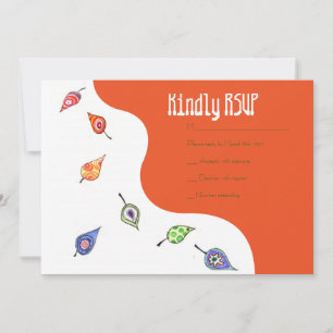 Carte RSVP Bat mitzvah Feuille des oiseaux et des